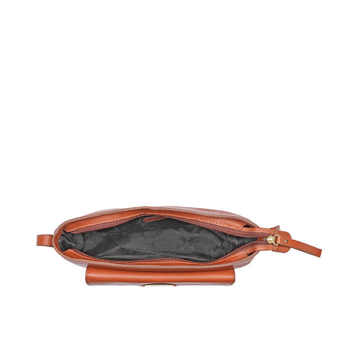 Ee Pink Tan Leather Sling Bag
