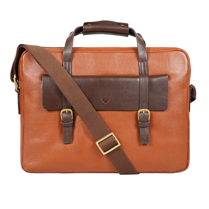 Ee Ronaldo 01 Tan Leather  Briefcase