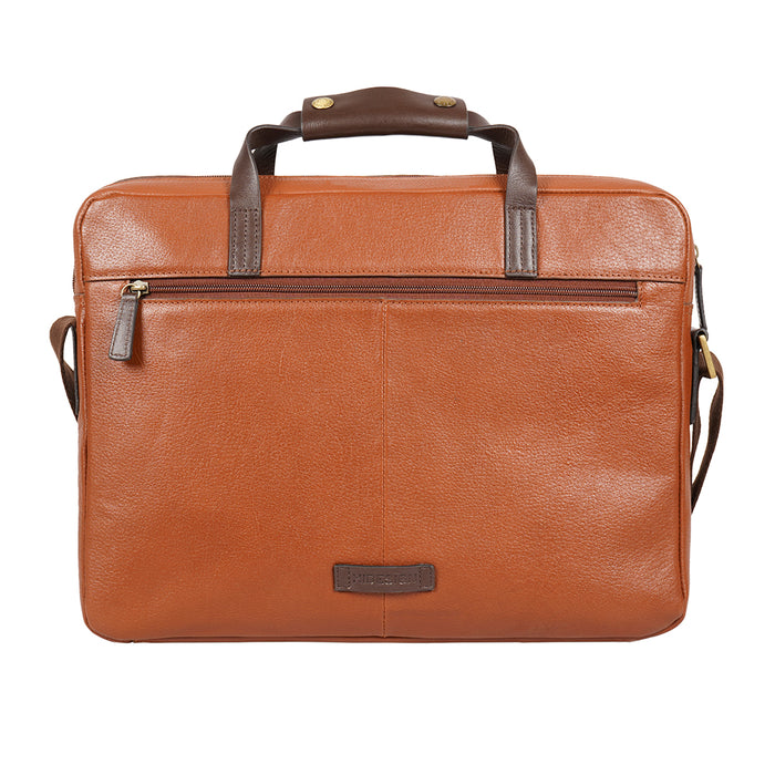 Ee Ronaldo 01 Tan Leather  Briefcase