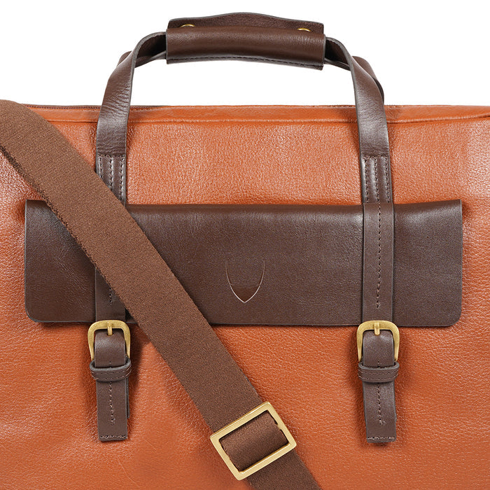 Ee Ronaldo 01 Tan Leather  Briefcase