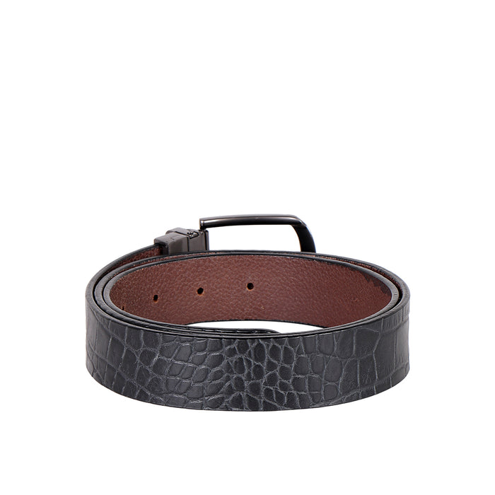 Ee Santos Men's Black Reversible Leather Belt