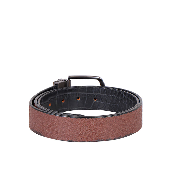 Ee Santos Men's Black Reversible Leather Belt