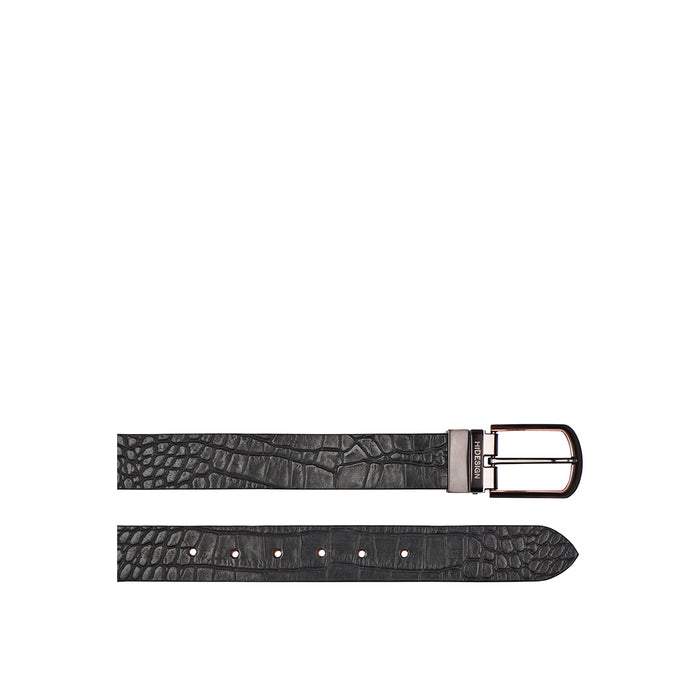Ee Santos Men's Black Reversible Leather Belt