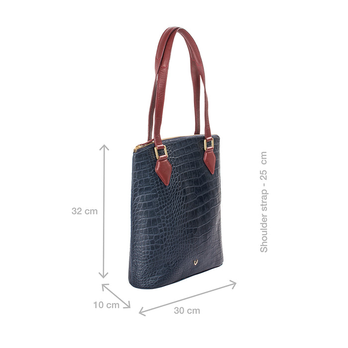 Ee Scorpio 01 Blue Leather Tote Bag