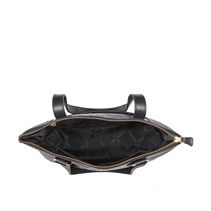 Ee Scorpio 02 Black Leather Tote Bag