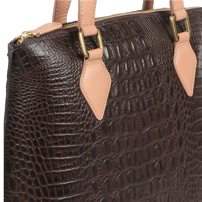 Ee Scorpio 02 Brown Leather Tote Bag