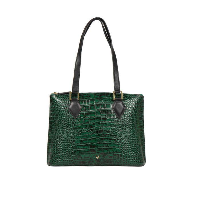Ee Scorpio 02 Green Leather Tote Bag