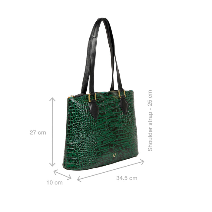 Ee Scorpio 02 Green Leather Tote Bag