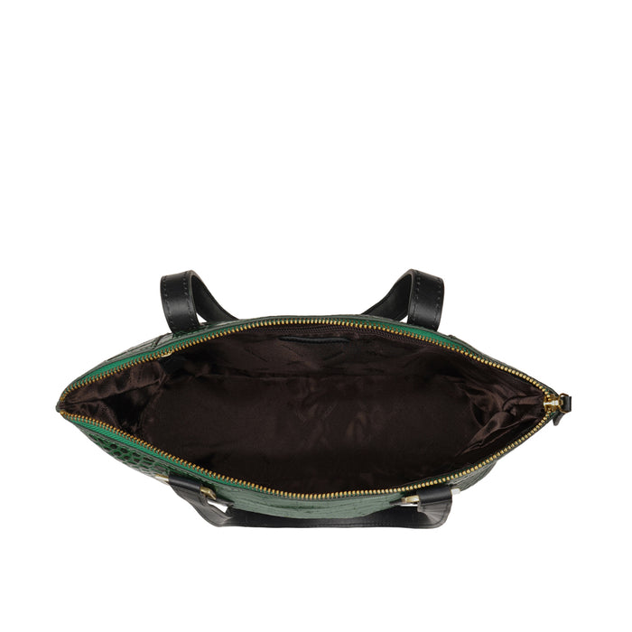 Ee Scorpio 02 Green Leather Tote Bag