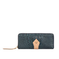Ee Scorpio W2-M Blue Leather Zip Around Wallet