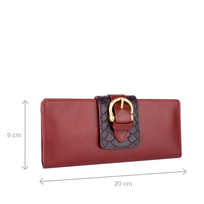 Ee Shanghai W2 R Red Leather Bi-Fold Wallet