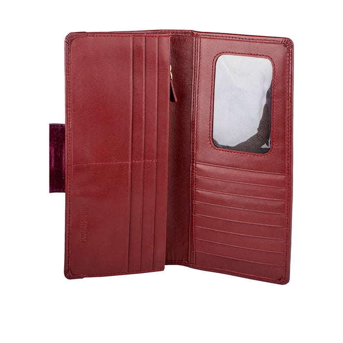 Ee Shanghai W2 R Red Leather Bi-Fold Wallet