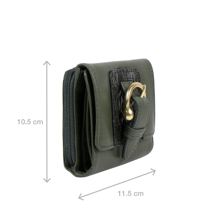 Ee Shanghai W3 Green Leather Trifold Wallet