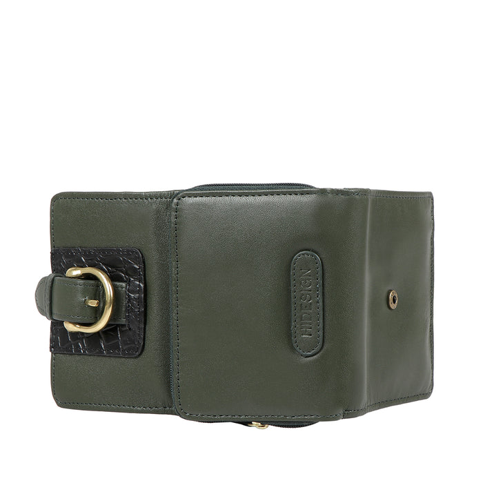 Ee Shanghai W3 Green Leather Trifold Wallet