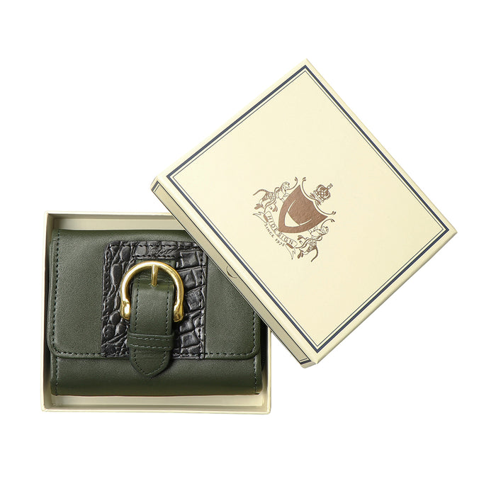 Ee Shanghai W3 Green Leather Trifold Wallet