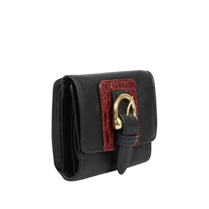 Ee Shanghai W3-M Black Leather Trifold Wallet