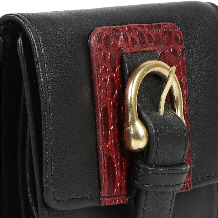 Ee Shanghai W3-M Black Leather Trifold Wallet