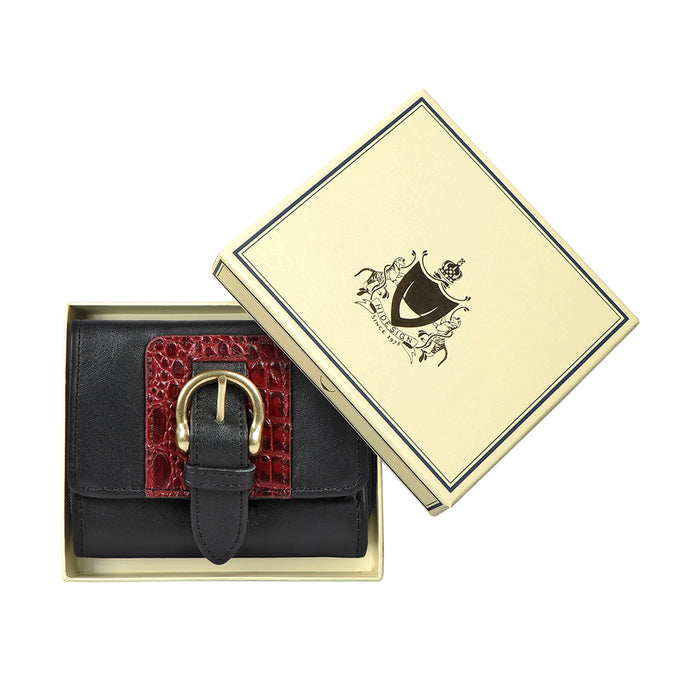Ee Shanghai W3-M Black Leather Trifold Wallet