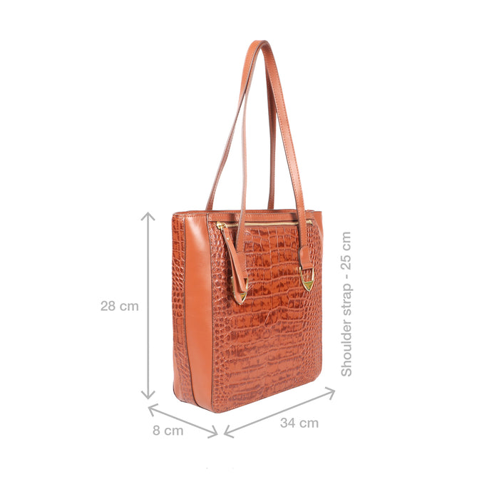 Ee Shania 02 Tan Leather Tote Bag