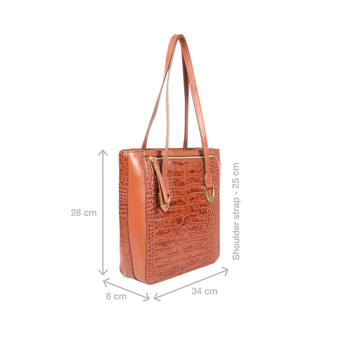 Ee Shania 02 Tan Leather Tote Bag