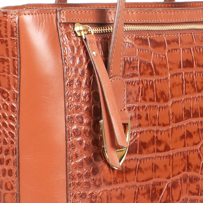 Ee Shania 02 Tan Leather Tote Bag