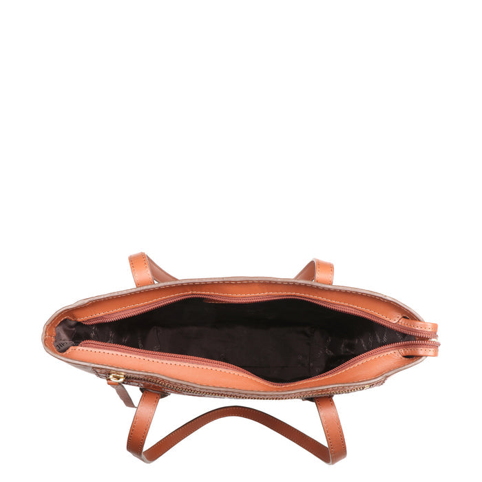 Ee Shania 02 Tan Leather Tote Bag