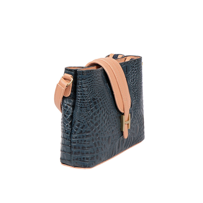 Ee Silvia 03 Blue Leather Sling Bag