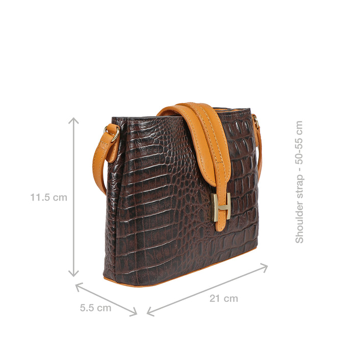 Ee Silvia 03 Brown Leather Sling Bag