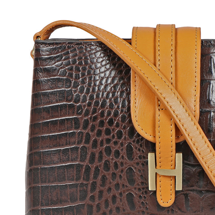 Ee Silvia 03 Brown Leather Sling Bag