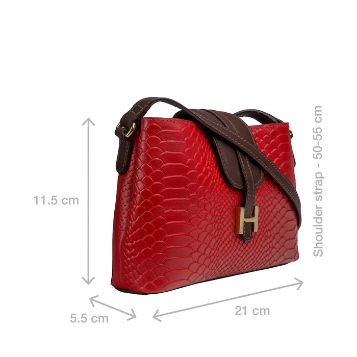 Ee Silvia 03 Red Leather Sling Bag