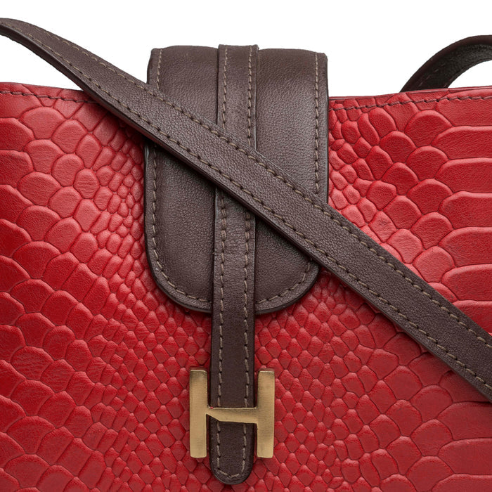 Ee Silvia 03 Red Leather Sling Bag