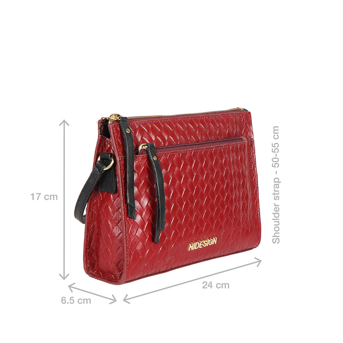 Ee Spruce 02 Red Leather Sling Bag