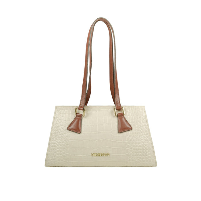Ee Spruce 03-M White Leather Shoulder Bag