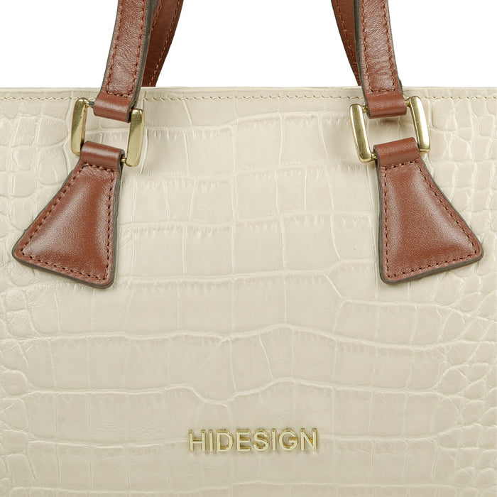 Ee Spruce 03-M White Leather Shoulder Bag