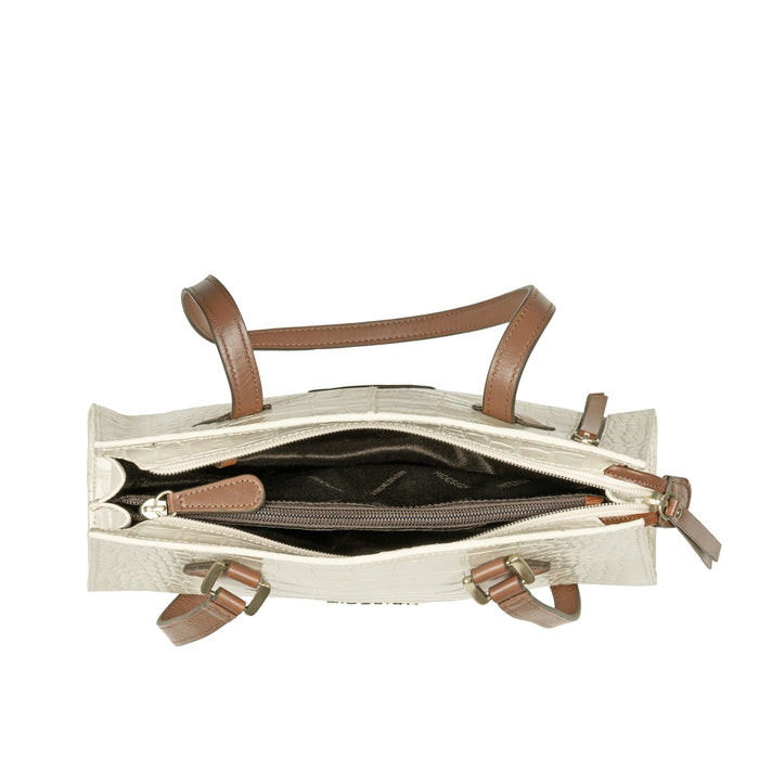 Ee Spruce 03-M White Leather Shoulder Bag