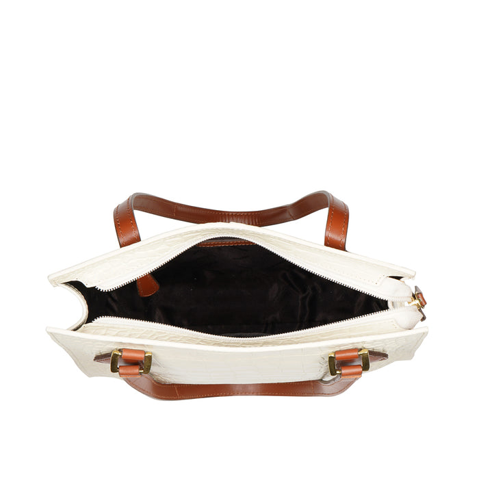 Ee Spruce 04 White Leather Shoulder Bag