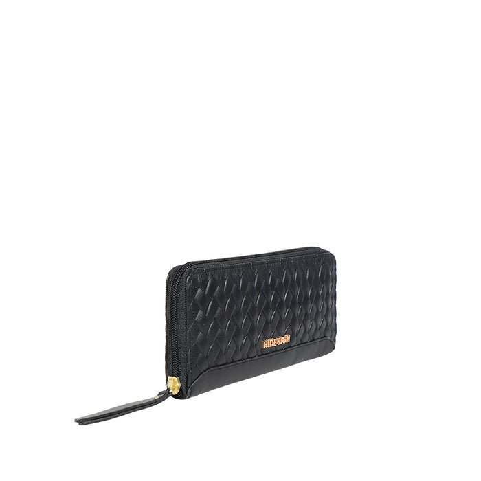 Ee Spruce W1-M Black Leather Zip Around Wallet