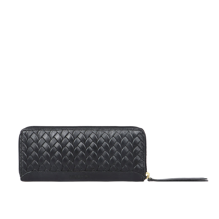 Ee Spruce W1-M Black Leather Zip Around Wallet
