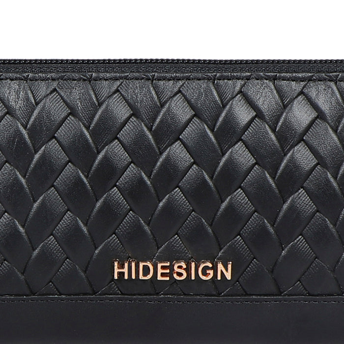 Ee Spruce W1-M Black Leather Zip Around Wallet
