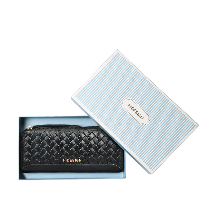 Ee Spruce W1-M Black Leather Zip Around Wallet