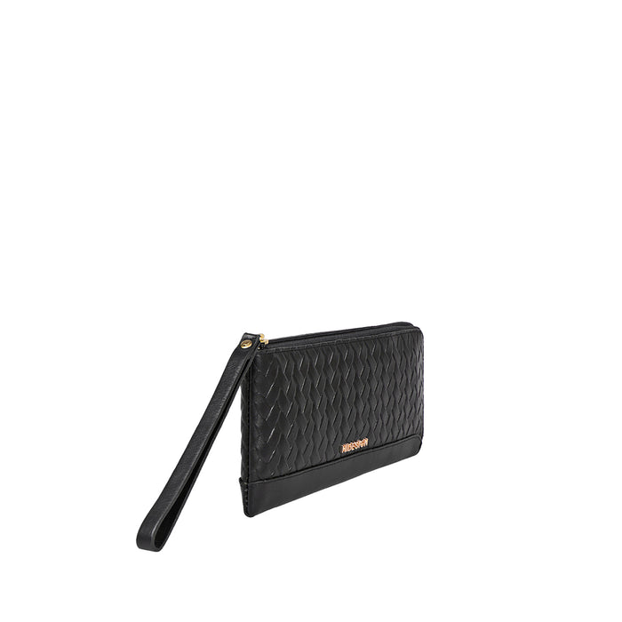 Ee Spruce W3-M Black Leather Zip Around Wallet