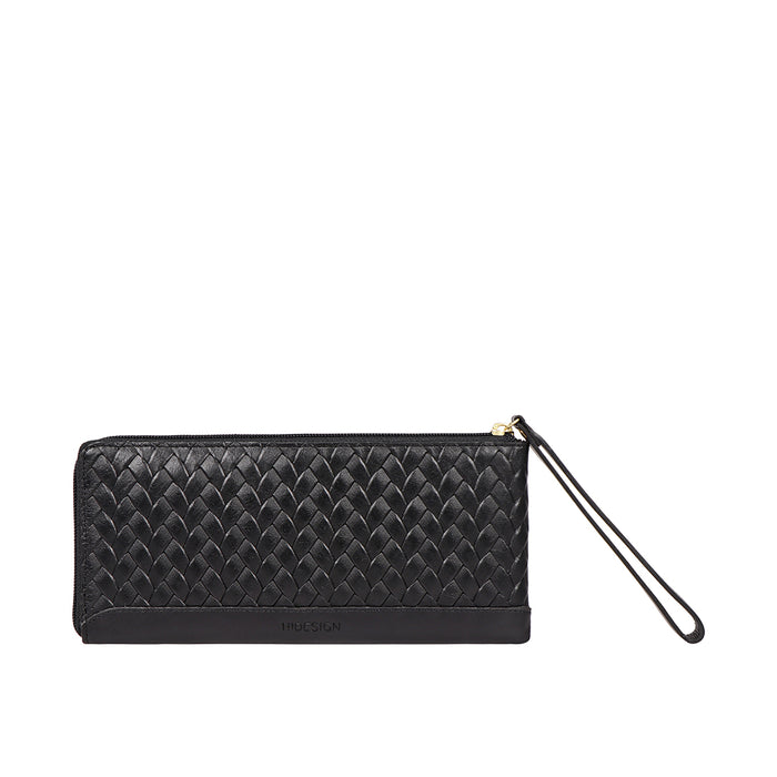 Ee Spruce W3-M Black Leather Zip Around Wallet
