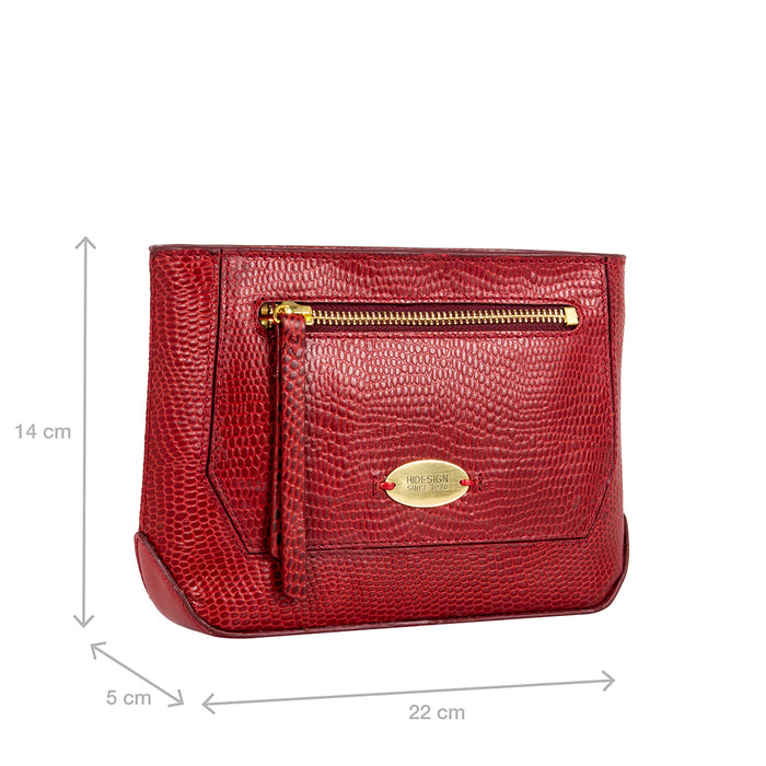 Ee Taurus W1  Red Leather Clutch Wallet