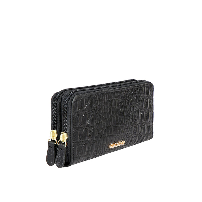 Ee Taurus W2-M Black Leather Double Zip Around Wallet