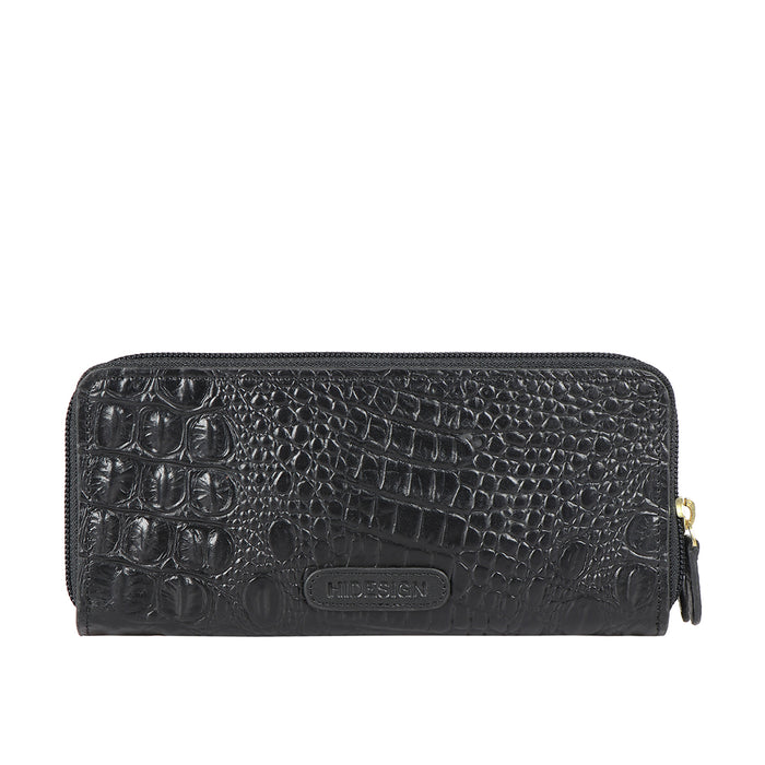 Ee Taurus W2-M Black Leather Double Zip Around Wallet