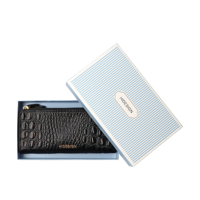 Ee Taurus W2-M Black Leather Double Zip Around Wallet