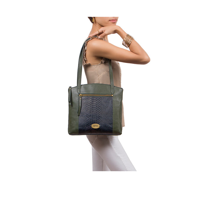 Ee Teresa 02 Blue Leather Tote Bag