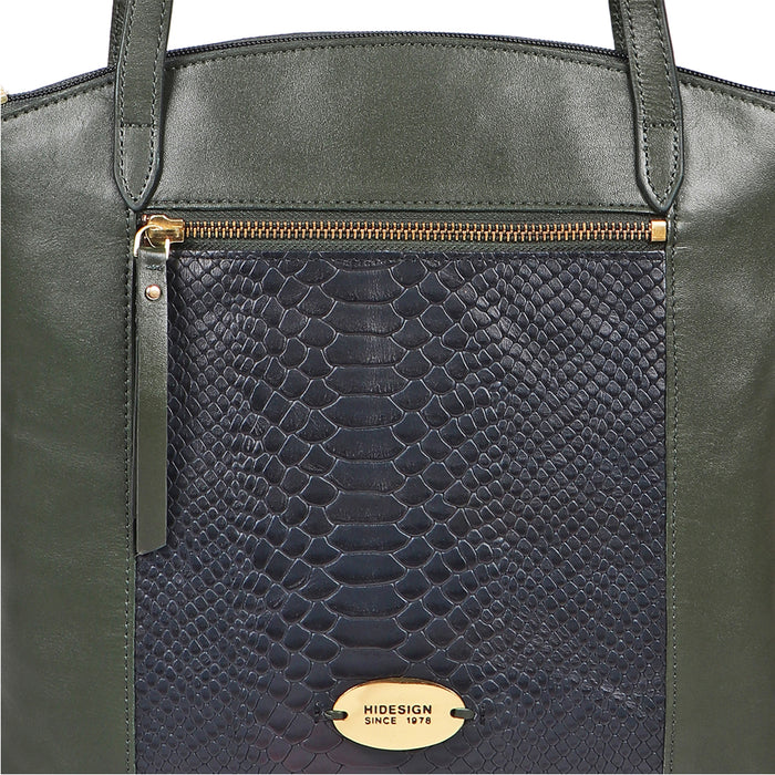 Ee Teresa 02 Blue Leather Tote Bag