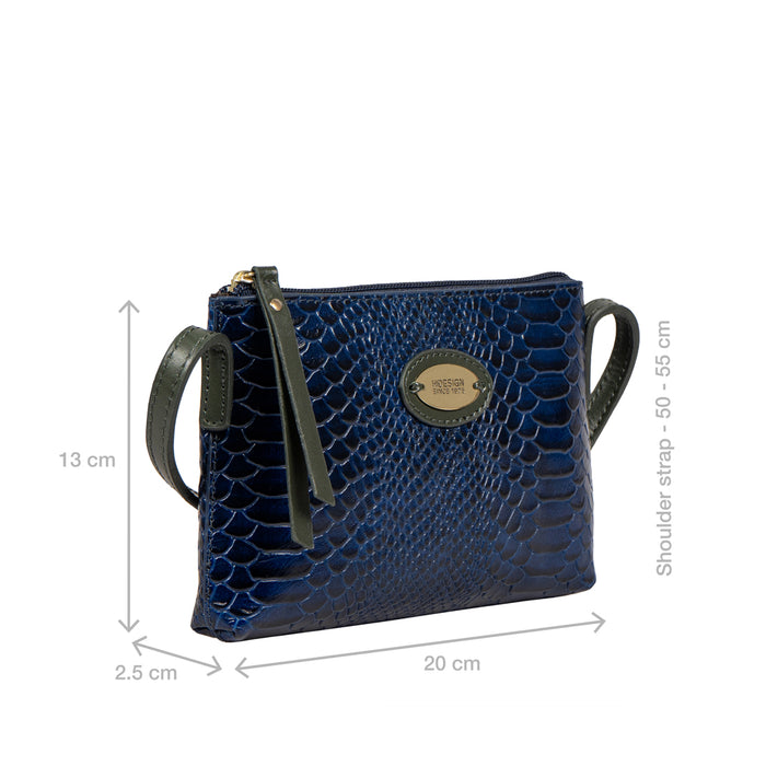 Ee Teresa 03 Blue Leather Sling Bag