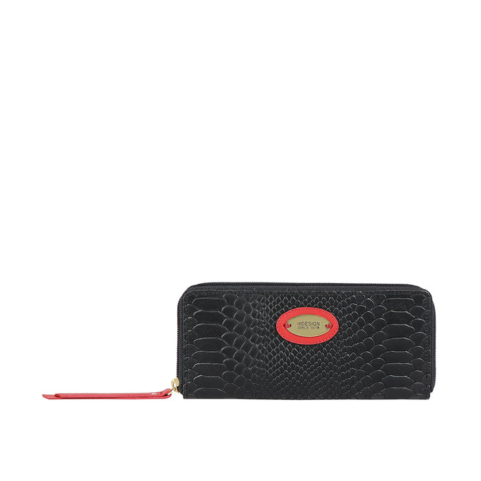 Ee Teresa W1 Black Leather Zip Around Wallet